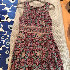 Pink/blue patterned summer dress, size M